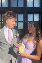 Load image into Gallery viewer, Beautiful A Line Sweetheart Lilac Short Homecoming Dress with Criss Cross Back