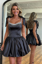 Load image into Gallery viewer, Beautiful A Line Spaghetti Straps Red Short Homecoming Dress with Beading

