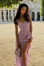 Load image into Gallery viewer, Beautiful A Line Sweetheart Lilac Long Prom Dress with Ruffles
