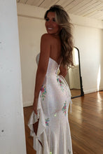 Load image into Gallery viewer, Bling Mermaid Sweetheart White Long Prom Dress with Beading