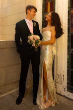 Load image into Gallery viewer, Bling Sheath Sweetheart Floral Printed Sequins Long Prom Dress