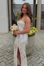 Load image into Gallery viewer, Bling Sheath Sweetheart Floral Printed Sequins Long Prom Dress