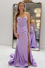 Load image into Gallery viewer, Stylish Mermaid Sweetheart Pink Corset Prom Dress with Beading