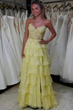 Load image into Gallery viewer, Cute A Line Sweetheart Pink Corset Prom Dress with Appliques Criss Cross Back