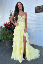 Load image into Gallery viewer, Cute A Line Sweetheart Pink Corset Prom Dress with Appliques Criss Cross Back
