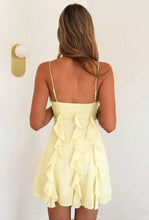 Load image into Gallery viewer, Chic A Line Spaghetti Straps Light Blue Short Homecoming Dress with Ruffles