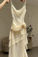 Load image into Gallery viewer, Charming A Line Spaghetti Straps Blue Prom Dress with Asymmetrical Ruffles
