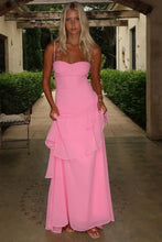 Load image into Gallery viewer, Charming A Line Spaghetti Straps Red Long Prom Dress with Ruffles
