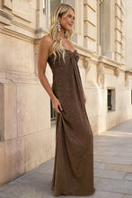Load image into Gallery viewer, Charming A Line Sweetheart Brown Long Prom Dress with Beading