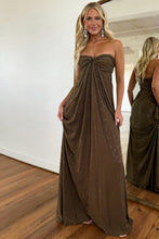Load image into Gallery viewer, Charming A Line Sweetheart Brown Long Prom Dress with Beading