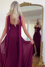 Load image into Gallery viewer, Charming A Line Sweetheart Burgundy Long Prom Dress with Keyhole