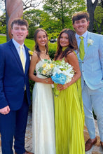 Load image into Gallery viewer, Charming A Line Sweetheart Light Yellow Long Prom Dress with Ruffles