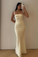 Load image into Gallery viewer, Charming Mermaid Strapless Light Yellow Long Prom Dress with Bowknot
