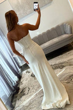 Load image into Gallery viewer, Charming Mermaid Sweetheart White Long Prom Dress with Split Front