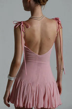 Load image into Gallery viewer, Charming Pink Lace Bust Bow Front Flowy Mini Homecoming Dress Style