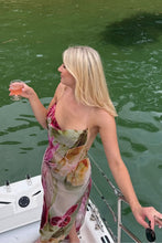 Load image into Gallery viewer, Charming Sheath Halter Neck Floral Printed Long Party Dress with Embroidery