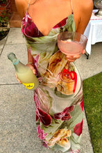 Load image into Gallery viewer, Charming Sheath Halter Neck Floral Printed Long Party Dress with Embroidery