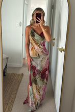 Load image into Gallery viewer, Charming Sheath Halter Neck Floral Printed Long Party Dress with Embroidery