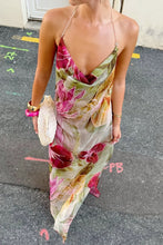 Load image into Gallery viewer, Charming Sheath Halter Neck Floral Printed Long Party Dress with Embroidery