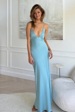 Load image into Gallery viewer, Charming Sheath Spaghetti Straps Pink Long Prom Dress with Criss Cross Back