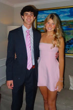 Load image into Gallery viewer, Charming A Line Strapless Pink Short Homecoming Dress with Pearls