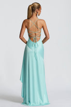 Load image into Gallery viewer, Stylish A Line Spaghetti Straps Pink Long Prom Dress with Ruffles