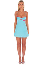 Load image into Gallery viewer, Chic A Line Spaghetti Straps Light Blue Short Homecoming Dress with Sequins
