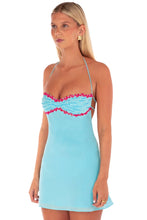 Load image into Gallery viewer, Chic A Line Spaghetti Straps Light Blue Short Homecoming Dress with Sequins
