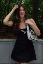 Load image into Gallery viewer, Chic A Line Square Neck Black Short Homecoming Dress with Bowknot