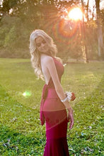 Load image into Gallery viewer, Chic Sheath Halter Neck Red Long Prom Dress with Backless