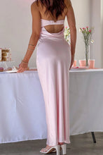Load image into Gallery viewer, Chic Sheath Strapless Pink Long Party Dress with Ruched Open Back
