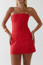 Load image into Gallery viewer, Chic Sheath Strapless Red Mini Party Dress
