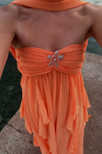 Load image into Gallery viewer, Chic A Line Halter Neck Pink Long Prom Dress with Ruffles
