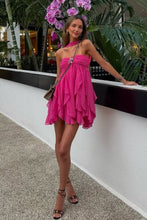 Load image into Gallery viewer, Chic A Line Sweetheart Pink Short Party Dress with Ruffles
