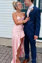 Load image into Gallery viewer, Stylish A Line Spaghetti Straps Pink Long Prom Dress with Ruffles