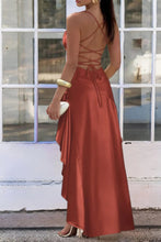 Load image into Gallery viewer, Stylish A Line Spaghetti Straps Pink Long Prom Dress with Ruffles