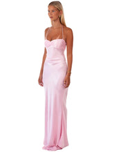 Load image into Gallery viewer, Chic Sheath Spaghetti Straps Purple Long Prom Dress with Sequins
