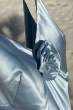 Load image into Gallery viewer, Classic A Line Spaghetti Straps Light Blue Prom Dress with 3D Flowers