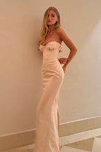 Load image into Gallery viewer, Pretty Mermaid Sweetheart Light Pink Corset Prom Dress with Slit Back