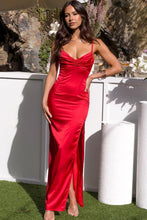 Load image into Gallery viewer, Classic Sheath Spaghetti Straps Candy Pink Long Prom Dress with Split Front