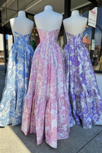 Load image into Gallery viewer, Cute A-Line Sweetheart Zipper Back Long Floral Prom Dress
