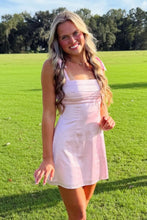 Load image into Gallery viewer, Cute A Line Spaghetti Straps Light Pink Short Homecoming Dress with Ruched