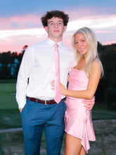 Load image into Gallery viewer, Cute A Line Strapless Pink Satin Short Homecoming Dress
