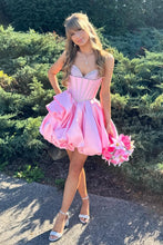 Load image into Gallery viewer, Princess A Line Sweetheart Pink Corset Homecoming Dress with Beading
