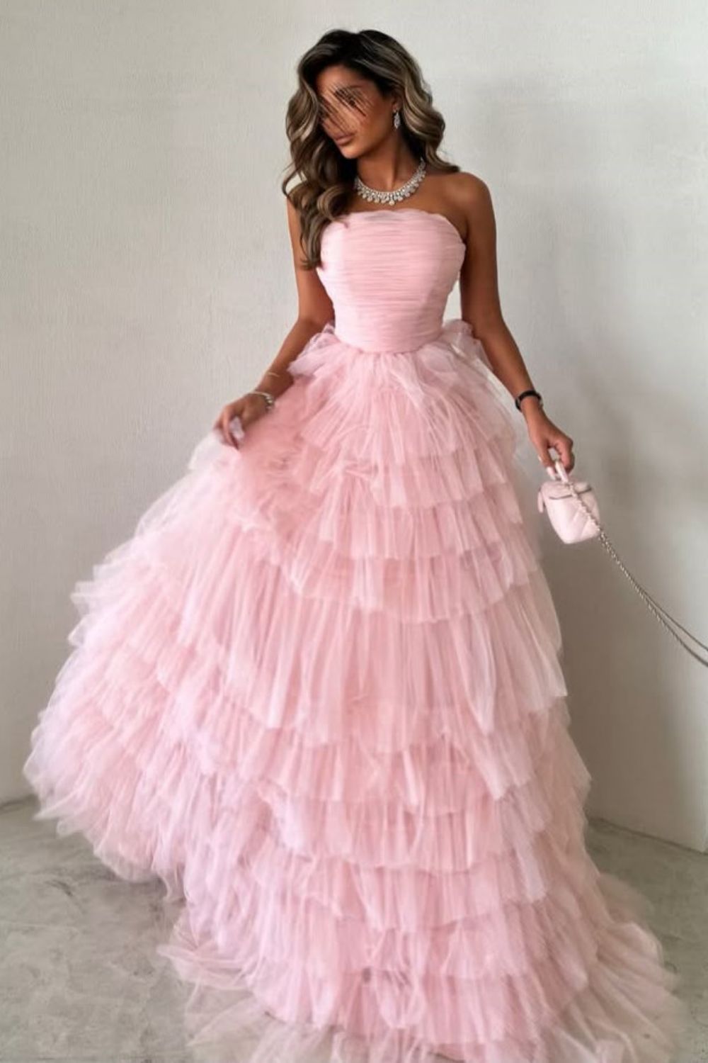 chinese dress ladies Primrose Pastel Pink Gown– Teuta Matoshi main image 0