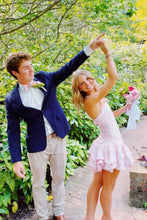 Load image into Gallery viewer, Cute A Line Strapless Light Pink Short Homecoming Dress with Ruffles