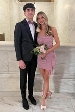 Load image into Gallery viewer, Cute Sheath Strapless Pink Short Homecoming Dress with Ruffles
