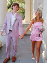 Load image into Gallery viewer, Cute Sheath Strapless Pink Short Homecoming Dress with Slit
