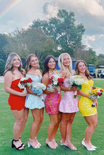 Load image into Gallery viewer, Sweet A Line Sweetheart Pink Short Homecoming Dress with Ruffles