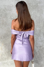 Load image into Gallery viewer, Cute A Line Off the Shoulder Yellow Satin Short Homecoming Dress

